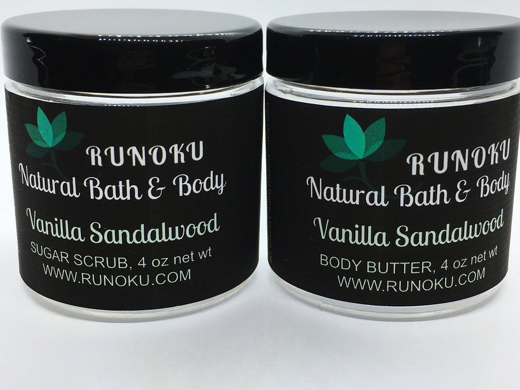 Vanilla Sandalwood All Natural Body Butter & Sugar Scrub Duo